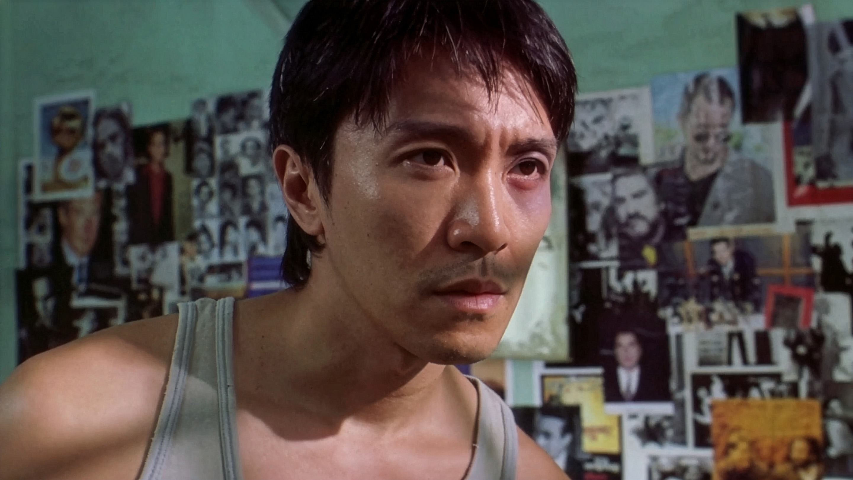Stephen Chow upscaled still in the movie King of Comedy