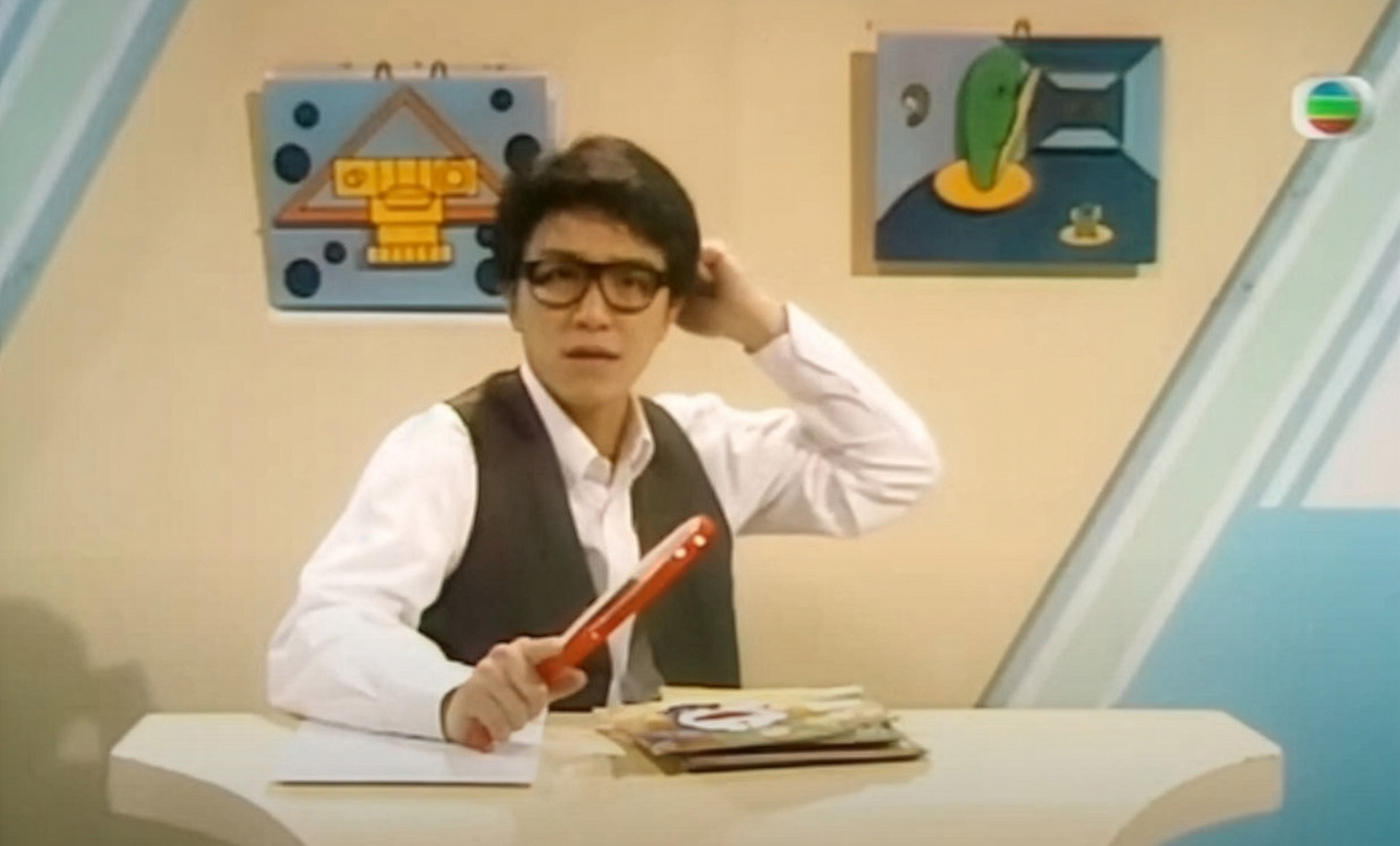 A young Stephen Chow during his early career as the host of the children's show '430 Space Shuttle,' showing the humble beginnings that inspired the film's autobiographical elements.